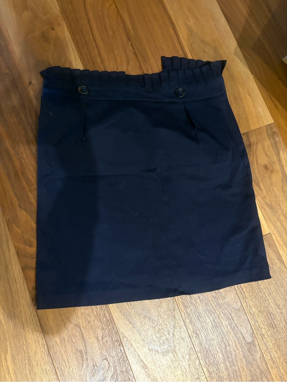 dear creatures Navy Pleated-Waist Mini Skirt